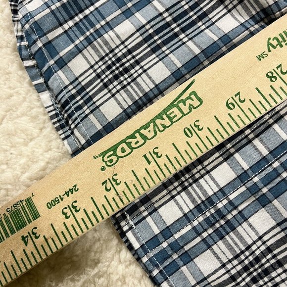 Wolverine Shirt Mens XL Short Sleeve Button Up Plaid Blue - Picture 8 of 9